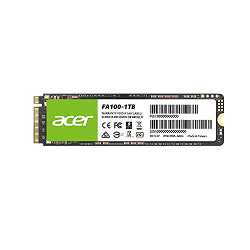 Produktbild: acer fa100 1tb ssd m.2 pcie gen3 x4 3300/2700mb/s 5 jahre garantie 600tbw
