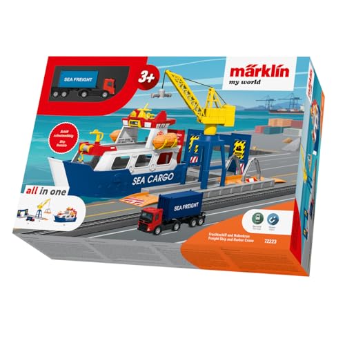 märklin my world 72223 frachtschiff und hafenkran spielset spur h0 mit kran und zubehör