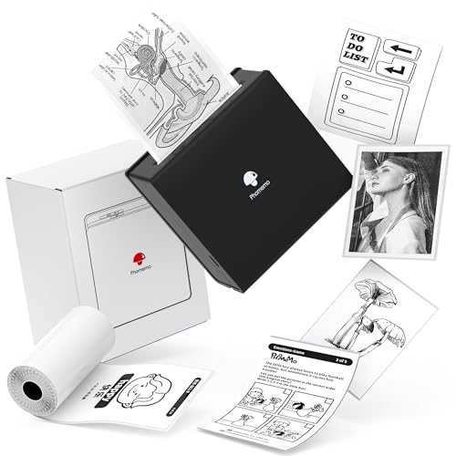 phomemo m02 tragbarer fotodrucker bluetooth drucker kompatibel mit android ios schwarz