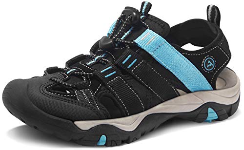 atika dames wandersandalen outdoor leicht mit geschlossenem zehensystem 36 eu schwarz blau