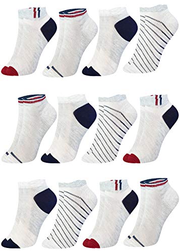 kinder sneakersocken baumwolle 12 paar loreza uni für jungen mädchen 21-24
