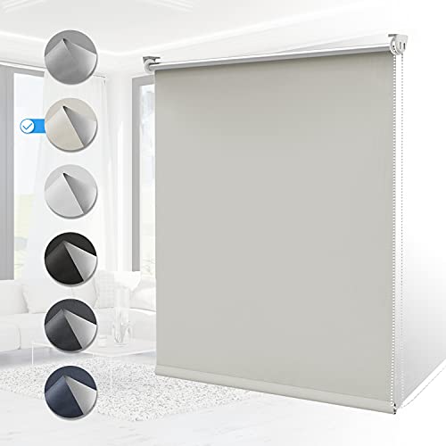 verdunklungsrollo ohne bohren 95x150 cm creme thermo klemmfix sichtschutz