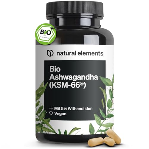 bio-ashwagandha kapseln ksm-66, 180 stück, hochdosiert, vegan, laborgeprüft