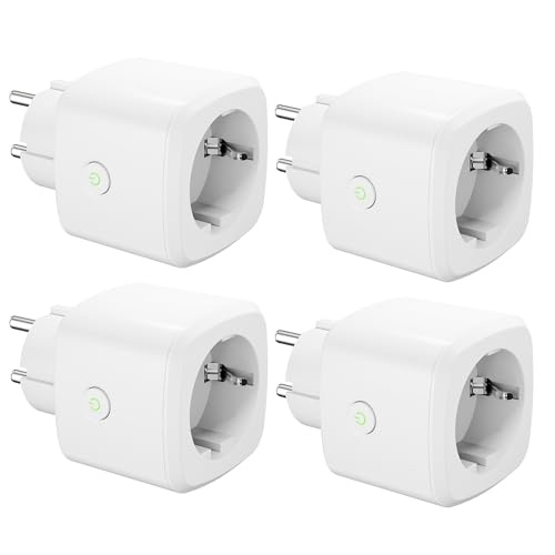 hbn smart steckdose mit verbrauchsmessung, 4er set wlan steckdosen mit app