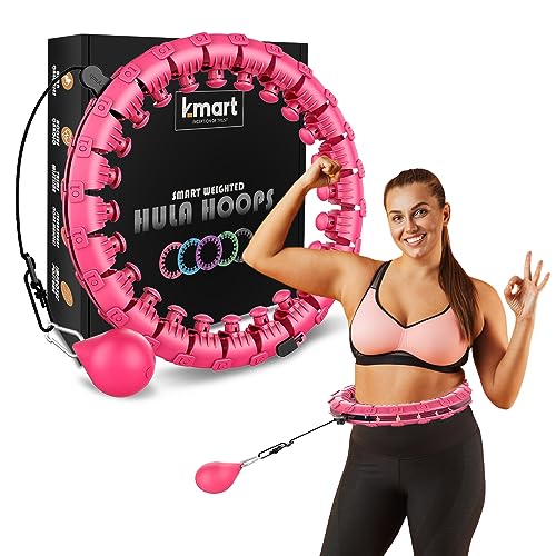 k-mart hula ring für erwachsene, fitnessring mit 24 abnehmbaren segmenten, pink