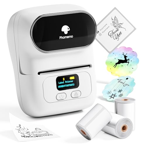 phomemo m110 etikettendrucker bluetooth etikettiergerät für android, ios, pc - weiß