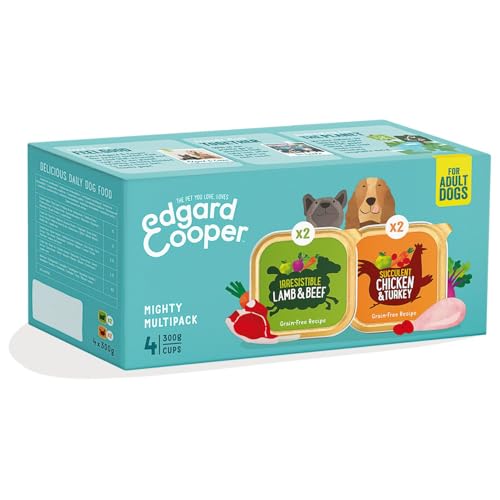 edgard & cooper hundenassfutter multipack (huhn/lamm/wild, 4 x 300g) ausgewogen