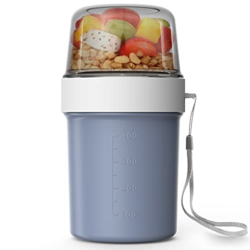 müslibecher abree 560ml+310ml joghurtbecher lunchbox blau für arbeit reise picknick