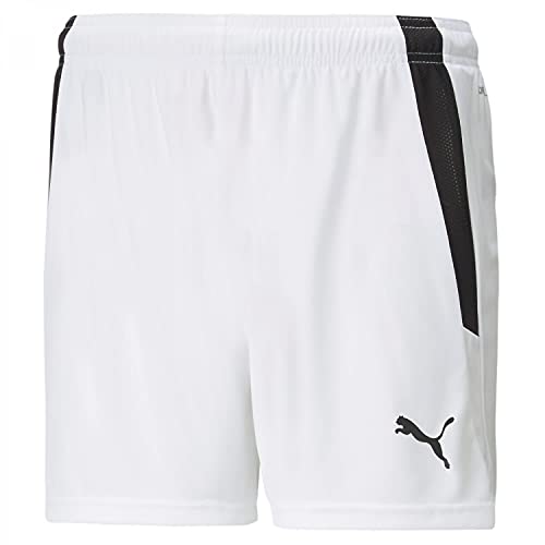 puma damen teamliga shorts weiß schwarz, größe xl eu