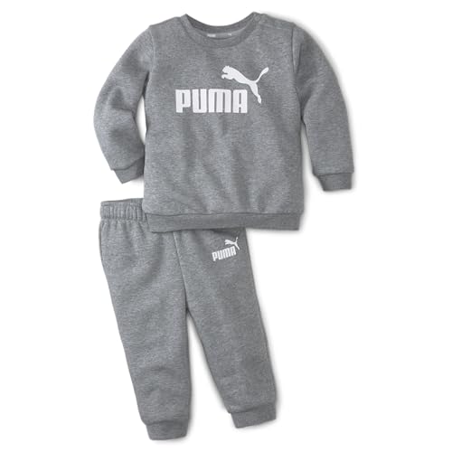 puma baby jogger mit crewshirt unisex, minicats, grau, 104 eu