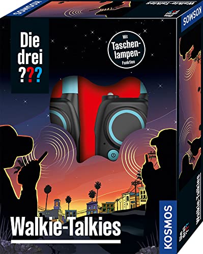 die drei ??? walkie talkies, funkgeräte set für kinder ab 6, mit lampen-funktion