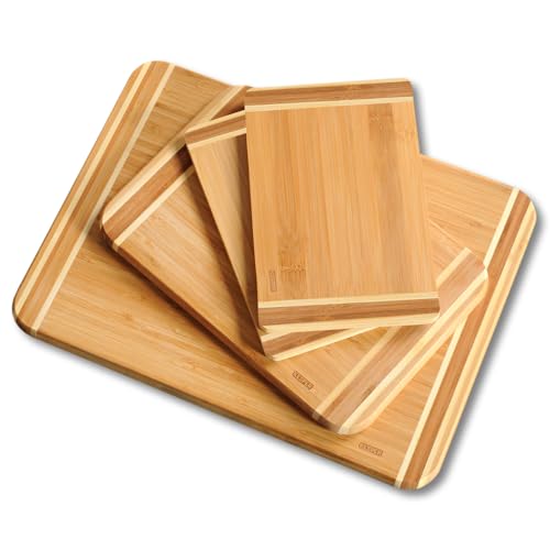 schneidebrettset 4er bambus 38 x 28,5 x 1,6 cm braun kesper 58129