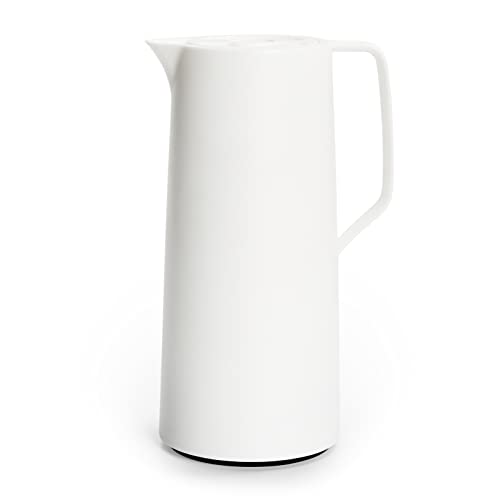emsa motiva thermoskanne 1 liter glasflasche weiß nordic design made in germany
