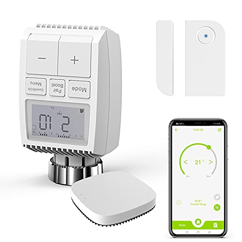 smart home zigbee heizkörperthermostat awow, kompatibel mit tuya, alexa, google
