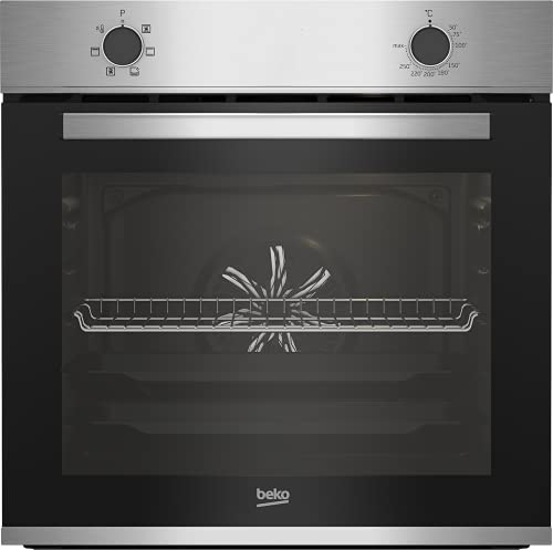 beko einbaubackofen b100, 66 l, multifunktionsofen, 5 heizarten, edelstahl, halogenbeleuchtung