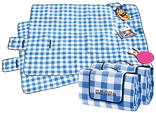 pearl picknickdecke 2er-set fleece picknick-decken wasserabweisend aufrollbar