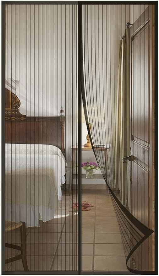 DIKER Fliegengitter Magnet Tür, Insektenschutz Vorhang Balkontür 100x240cm Schwarz