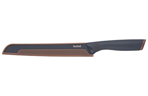 tefal brotmesser 20 cm edelstahlklinge titanbeschichtet ergonomischer griff schwarz/braun