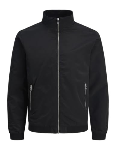 JACK & JONES Jjerush Harrington Bomberjacke Herren Schwarz M EU