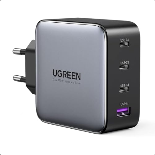 ugreen nexode 100w usb c ladegerät mit 4 ports für macbook, iphone, ipad, s24 ultra