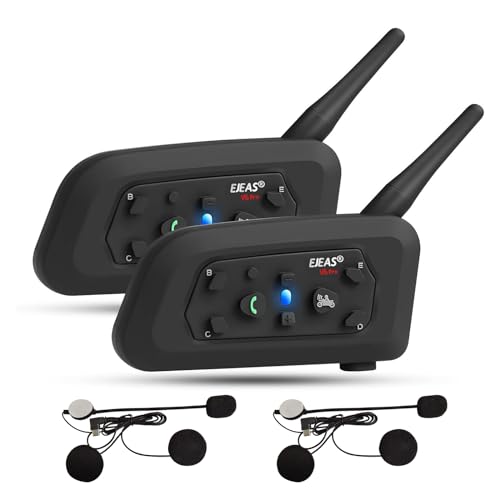 ejeas v6pro bluetooth intercom headset 1200m für 6 reiter, wasserdicht, usb-c
