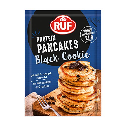 RUF Protein Pancakes Black Cookie, knusprige keksbrösel, 1 x 150g, hoher proteingehalt