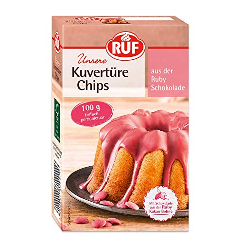 RUF Ruby Kuvertüre-Chips, Rosa, 100g - Schokolade aus Ruby Kakao-Bohne