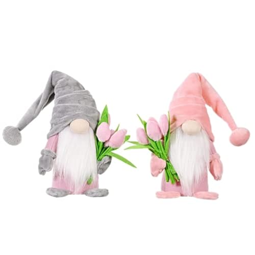 cute gnome mit tulpen, stehende gnome figur für frauen, muttertag geschenk 37x8x6 cm
