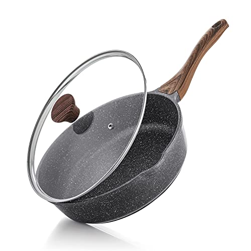 Produktbild: sensarte antihaft pfanne 26cm tief mit deckel granitbeschichtung induktion pfoa frei