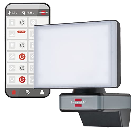 brennenstuhl wifi led strahler 20w 2400lm ip54 wandmontage app steuerbar