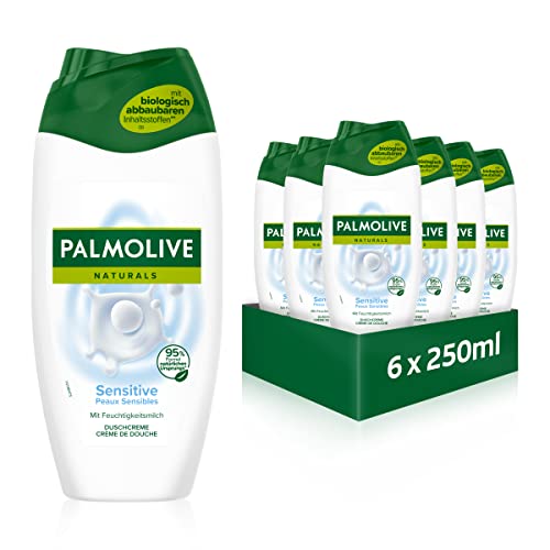 palmolive duschgel naturals sensitive 6x250ml - cremedusche mit feuchtigkeitsmilch