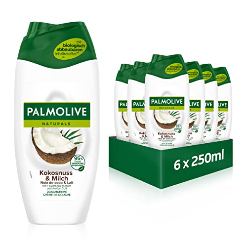 palmolive duschgel kokosnuss und milch 6x250ml - cremige feuchtigkeitsdusche