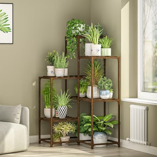 bamworld pflanzenständer blumenregal indoor outdoor 7 etagen für wohnzimmer balkon garten