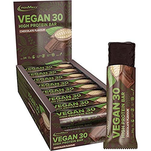 vegan proteinriegel ironmaxx 30 - schokoladengeschmack, zuckerarm, sojafrei, palmölfrei