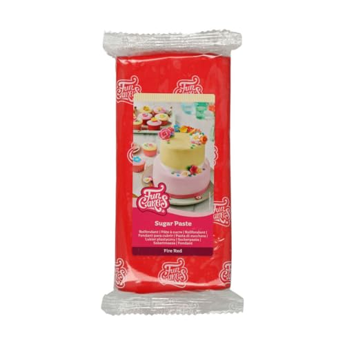 funcakes rollfondant fire red 1 kg, glatt, flexibel, halal, koscher, glutenfrei
