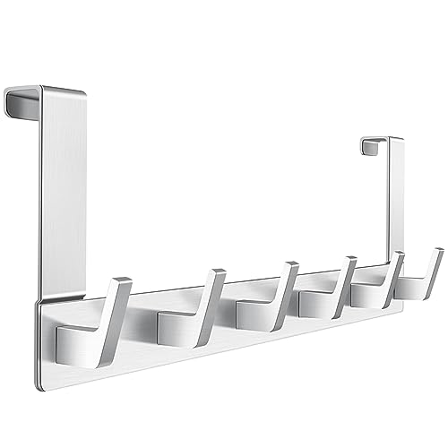 Produktbild: dohomai garderobe türhaken mit 6 haken für bad, schlafzimmer, küche - silber