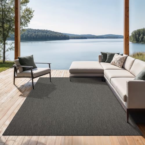 Mistra outdoor teppich anthrazit 80 x 200 cm UV-beständig, robust, 24,99