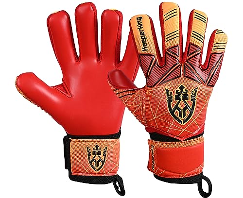 Keeperking Fußballtorwarthandschuhe Unisex, mit Finger- und Fingersave-Schutz, 4 mm, verschiedene Größen und Farben