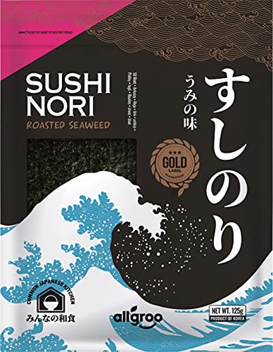 nori gold seetang 50 blätter ganze blätter geröstete seealgen vegan glutenfrei 125 g
