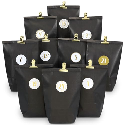 papierdrachen adventskalender zum befüllen mit geschenktüten und zahlenaufklebern