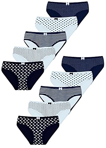 mädchen slips 10er pack baumwolle verschiedene motive loreza 164-170