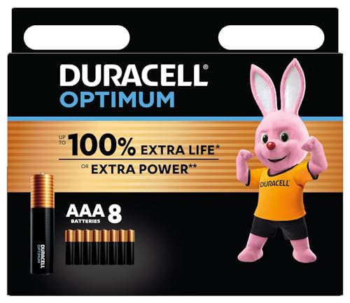 duracell optimum aaa batterien 8 stück, bis zu 100 % extra power