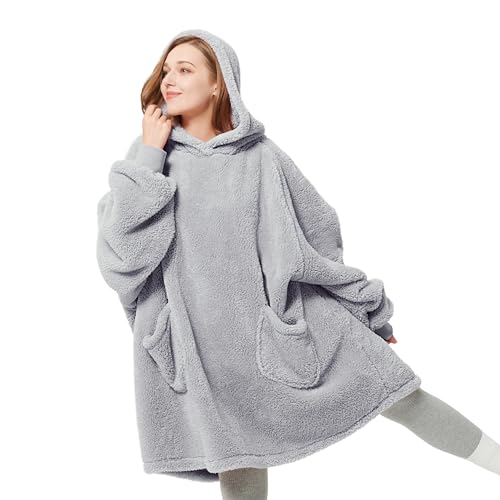 bedsure hoodie decke mit ärmeln, tragbare kuscheldecke für erwachsene, geschenkidee