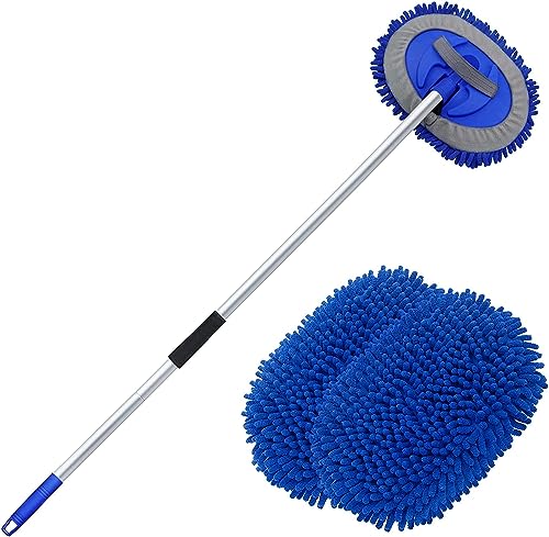 car wash brush mit teleskopstiel 160 cm multifunktionale reinigungsbürste blau