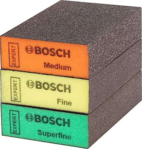 bosch schleifschwämme 3x expert s471 für holz,  69 x 97 x 26 mm, mittel-fein-superfein