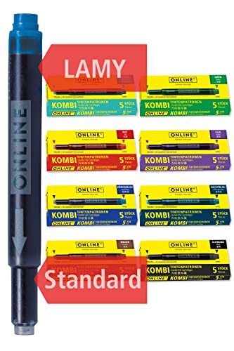 40x Lamy kompatible Patronen, Füller Patronen, Universal Tintenpatronen, mehrfarbig