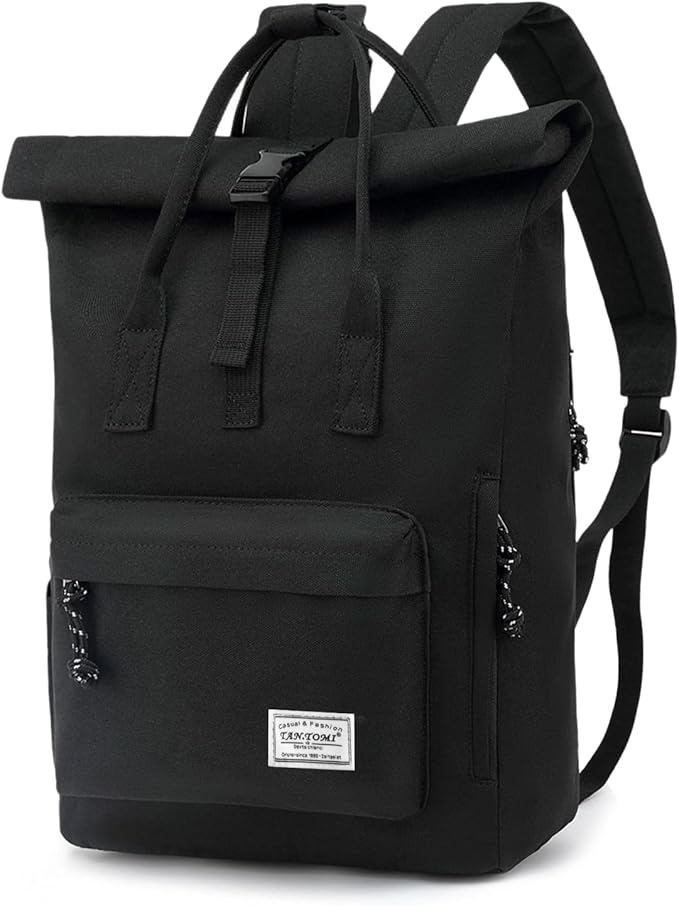 tantomi laptop rucksack 15,6 zoll wasserdicht rolltop backpack für schule reise