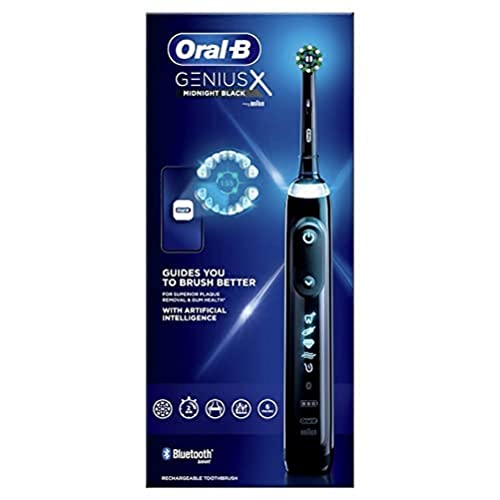 oral-b genius x elektrische zahnbürste mit 6 putzmodi und bluetooth, schwarz