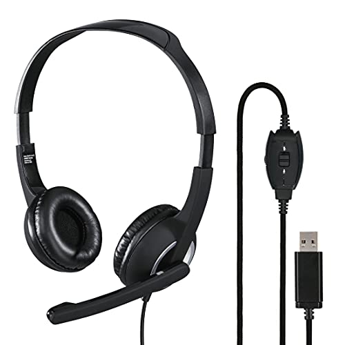 Hama USB Headset, On Ear Kopfhörer mit Mikrofon und Lautstärkeregler