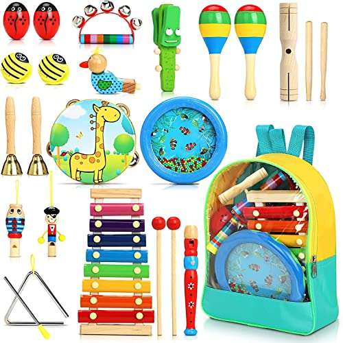 Jojoin musikinstrumente kinder set - 24-teiliges percussion spielzeug aus holz